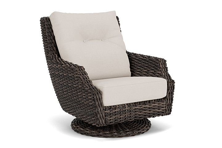 Lloyd Flanders - Largo High Back Swivel Rocker Lounge Chair In Vintage Oak Finish With Canvas Canvas Fabric - 241080428319 view 1