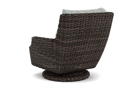 Lloyd Flanders - Largo High Back Swivel Rocker Lounge Chair In Vintage Oak Finish With Colorwave Mist Fabric - 2410804282072 view 2