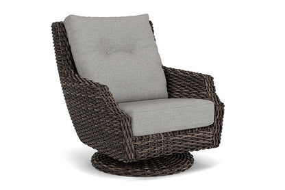 Lloyd Flanders - Largo High Back Swivel Rocker Lounge Chair In Vintage Oak Finish With Demo Stone Fabric - 241080428095 view 1