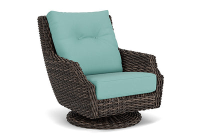 Lloyd Flanders - Largo High Back Swivel Rocker Lounge Chair In Vintage Oak Finish With Fife Aruba Fabric - 241080428748 view 1