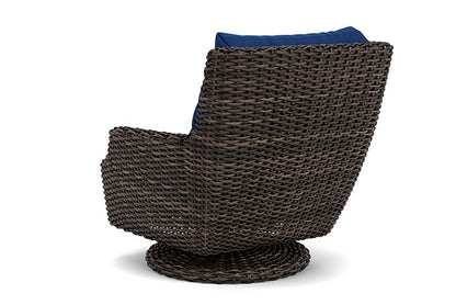 Lloyd Flanders - Largo High Back Swivel Rocker Lounge Chair In Vintage Oak Finish With Flagship Lapis Fabric - 2410804281813 view 2
