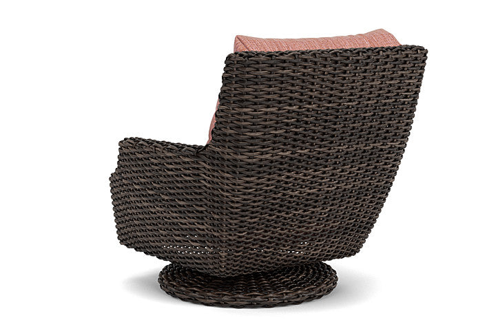 Lloyd Flanders - Largo High Back Swivel Rocker Lounge Chair In Vintage Oak Finish With Friendly Carnival Fabric - 2410804282043 view 2