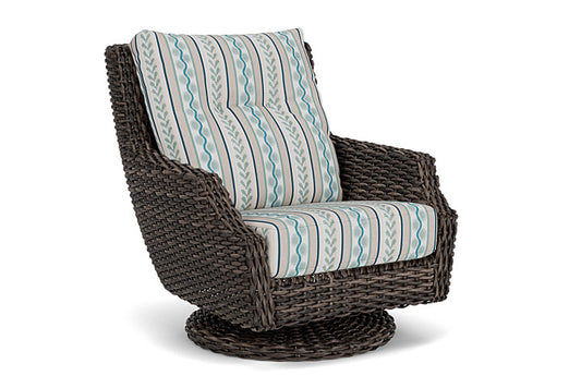 Lloyd Flanders - Largo High Back Swivel Rocker Lounge Chair In Vintage Oak Finish With Ilona Resort Fabric - 2410804282069 view 1
