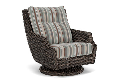 Lloyd Flanders - Largo High Back Swivel Rocker Lounge Chair In Vintage Oak Finish With Lima Heron Fabric - 241080428067 view 1