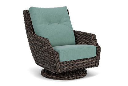 Lloyd Flanders - Largo High Back Swivel Rocker Lounge Chair In Vintage Oak Finish With Loveboat Mint Fabric - 2410804282010 view 1