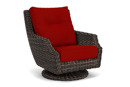 Lloyd Flanders - Largo High Back Swivel Rocker Lounge Chair In Vintage Oak Finish With Partyline Lollipop Fabric - 2410804282054 view 1