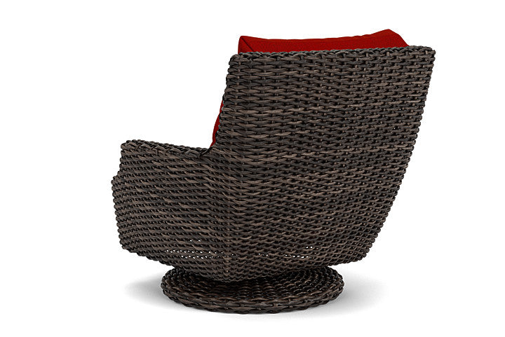 Lloyd Flanders - Largo High Back Swivel Rocker Lounge Chair In Vintage Oak Finish With Partyline Lollipop Fabric - 2410804282054 view 2