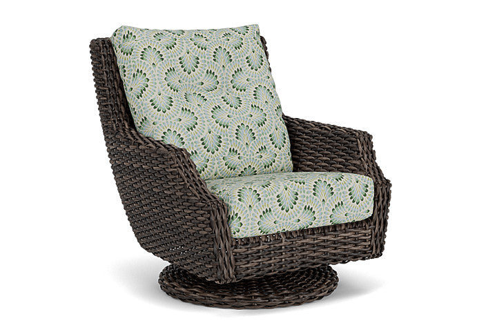 Lloyd Flanders - Largo High Back Swivel Rocker Lounge Chair In Vintage Oak Finish With Plume Spring Fabric - 2410804282085 view 1