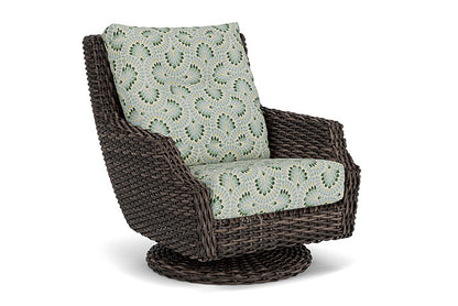 Lloyd Flanders - Largo High Back Swivel Rocker Lounge Chair In Vintage Oak Finish With Plume Spring Fabric - 2410804282085 view 1