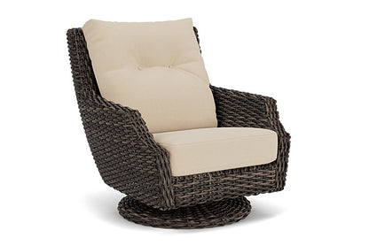 Lloyd Flanders - Largo High Back Swivel Rocker Lounge Chair In Vintage Oak Finish With Raindrop Almond Fabric - 2410804282055 view 1