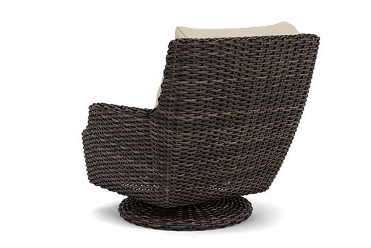 Lloyd Flanders - Largo High Back Swivel Rocker Lounge Chair In Vintage Oak Finish With Raindrop Almond Fabric - 2410804282055 view 2