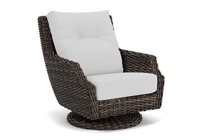Lloyd Flanders - Largo High Back Swivel Rocker Lounge Chair In Vintage Oak Finish With Reflections Ice Fabric - 2410804282052 view 1