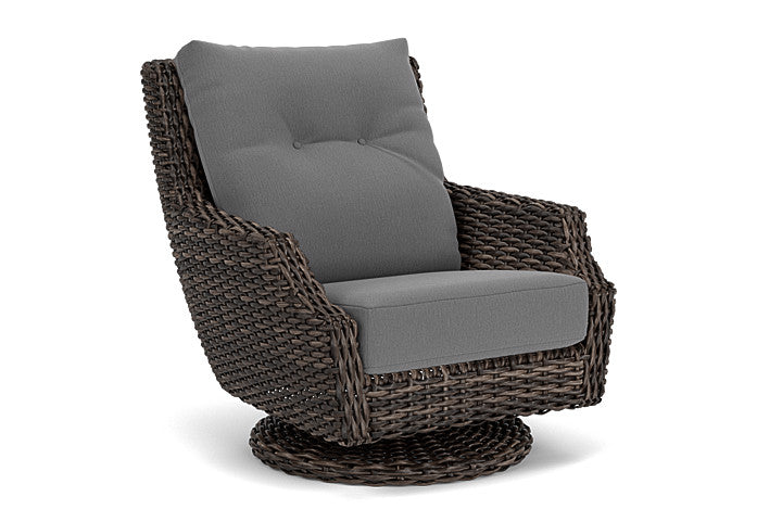 Lloyd Flanders - Largo High Back Swivel Rocker Lounge Chair In Vintage Oak Finish With Remy Graphite Fabric - 2410804282003 view 1