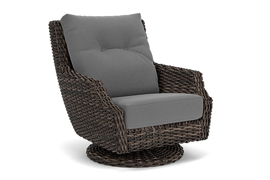 Lloyd Flanders - Largo High Back Swivel Rocker Lounge Chair In Vintage Oak Finish With Remy Graphite Fabric - 2410804282003 view 1