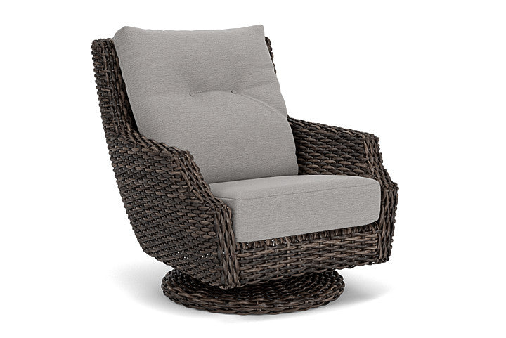 Lloyd Flanders - Largo High Back Swivel Rocker Lounge Chair In Vintage Oak Finish With Remy Shadow Fabric - 2410804282004 view 1