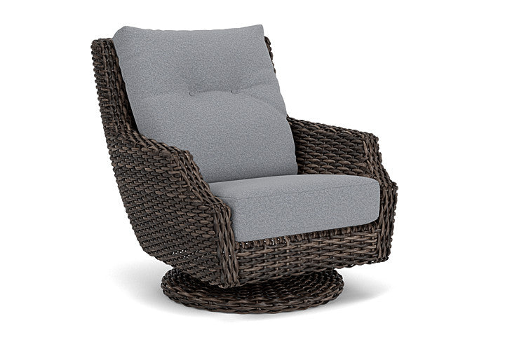 Lloyd Flanders - Largo High Back Swivel Rocker Lounge Chair In Vintage Oak Finish With Rumba Stonewashed Fabric - 2410804282006 view 1