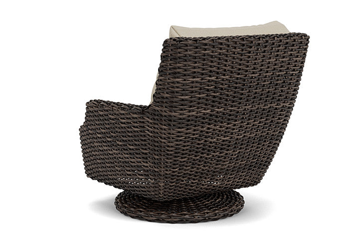 Lloyd Flanders - Largo High Back Swivel Rocker Lounge Chair In Vintage Oak Finish With Rumba Straw Fabric - 2410804282008 view 2