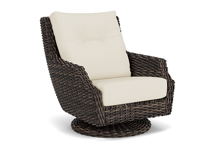 Lloyd Flanders - Largo High Back Swivel Rocker Lounge Chair In Vintage Oak Finish With Sailcloth Sailor Fabric - 241080428434 view 1