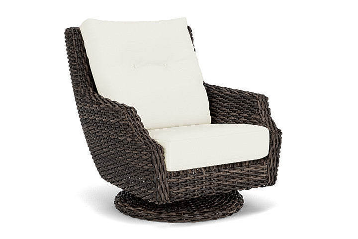 Lloyd Flanders - Largo High Back Swivel Rocker Lounge Chair In Vintage Oak Finish With Sailcloth Salt Fabric - 241080428890 view 1