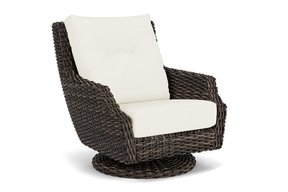 Lloyd Flanders - Largo High Back Swivel Rocker Lounge Chair In Vintage Oak Finish With Sailcloth Salt Fabric - 241080428890 view 1