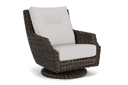 Lloyd Flanders - Largo High Back Swivel Rocker Lounge Chair In Vintage Oak Finish With Sailcloth Seagull Fabric - 241080428W61 view 1