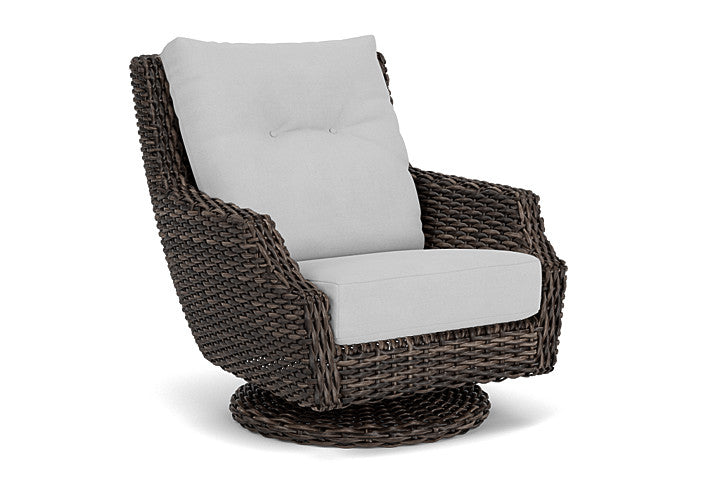 Lloyd Flanders - Largo High Back Swivel Rocker Lounge Chair In Vintage Oak Finish With Sandberg Dove Fabric - 2410804282022 view 1