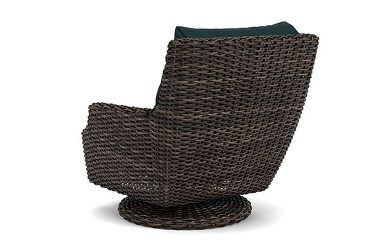 Lloyd Flanders - Largo High Back Swivel Rocker Lounge Chair In Vintage Oak Finish With Sandberg Lagoon Fabric - 2410804282039 view 2