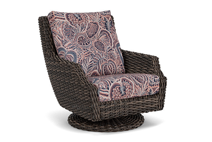 Lloyd Flanders - Largo High Back Swivel Rocker Lounge Chair In Vintage Oak Finish With Sensiblity Splendor Fabric - 2410804282082 view 1