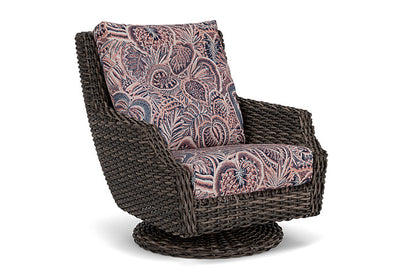 Lloyd Flanders - Largo High Back Swivel Rocker Lounge Chair In Vintage Oak Finish With Sensiblity Splendor Fabric - 2410804282082 view 1
