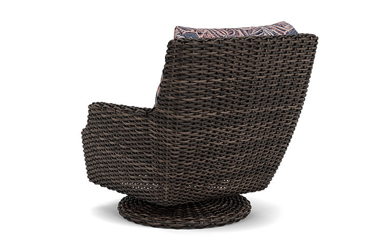 Lloyd Flanders - Largo High Back Swivel Rocker Lounge Chair In Vintage Oak Finish With Sensiblity Splendor Fabric - 2410804282082 view 2