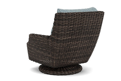 Lloyd Flanders - Largo High Back Swivel Rocker Lounge Chair In Vintage Oak Finish With Serene Ocean Fabric - 2410804282032 view 2