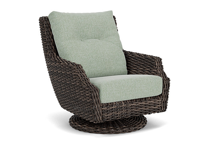 Lloyd Flanders - Largo High Back Swivel Rocker Lounge Chair In Vintage Oak Finish With Serene Spa Fabric - 2410804282031 view 1