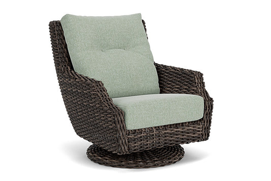 Lloyd Flanders - Largo High Back Swivel Rocker Lounge Chair In Vintage Oak Finish With Serene Spa Fabric - 2410804282031 view 1