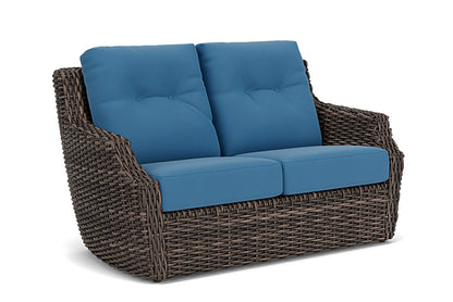 Lloyd Flanders - Largo Loveseat In Vintage Oak Finish With Bamboo Bay Sky Fabric - 2410504282007 view 1