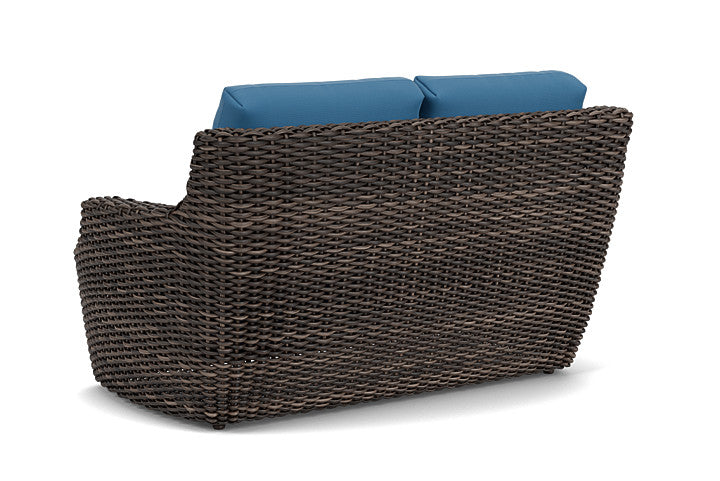 Lloyd Flanders - Largo Loveseat In Vintage Oak Finish With Bamboo Bay Sky Fabric - 2410504282007 view 2