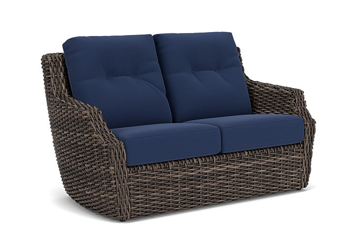 Lloyd Flanders - Largo Loveseat In Vintage Oak Finish With Beach Navy Fabric - 2410504282013 view 1