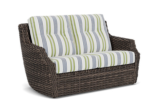 Lloyd Flanders - Largo Loveseat In Vintage Oak Finish With Berkely Hall Green Fabric - 2410504282062 view 1