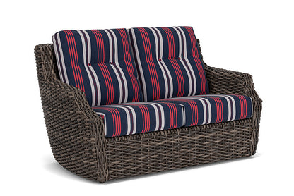 Lloyd Flanders - Largo Loveseat In Vintage Oak Finish With Berkely Hall Navy Fabric - 2410504282063 view 1