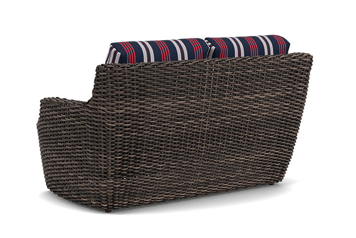 Lloyd Flanders - Largo Loveseat In Vintage Oak Finish With Berkely Hall Navy Fabric - 2410504282063 view 2