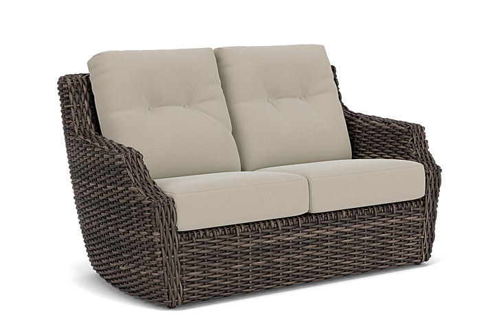 Lloyd Flanders - Largo Loveseat In Vintage Oak Finish With Callen Driftwood Fabric - 2410504282023 view 1