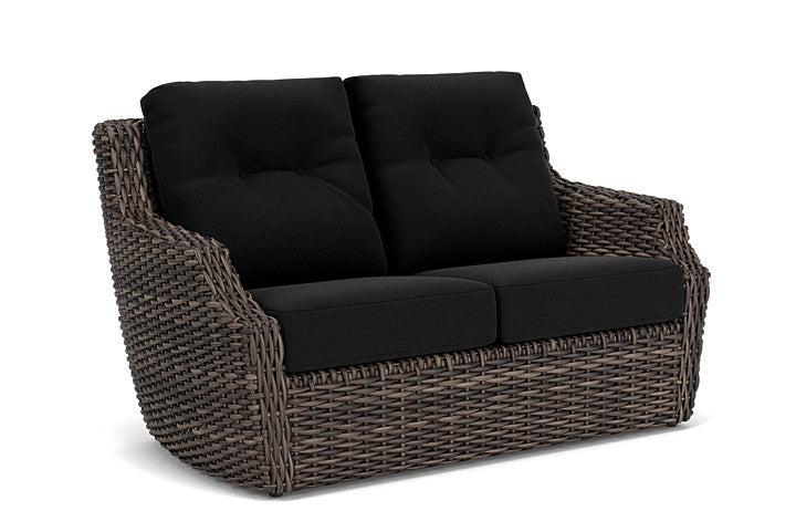 Lloyd Flanders - Largo Loveseat In Vintage Oak Finish With Canvas Black Fabric - 241050428157 view 1