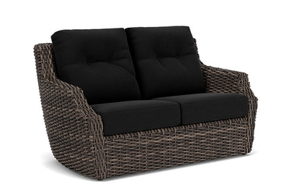 Lloyd Flanders - Largo Loveseat In Vintage Oak Finish With Canvas Black Fabric - 241050428157 view 1