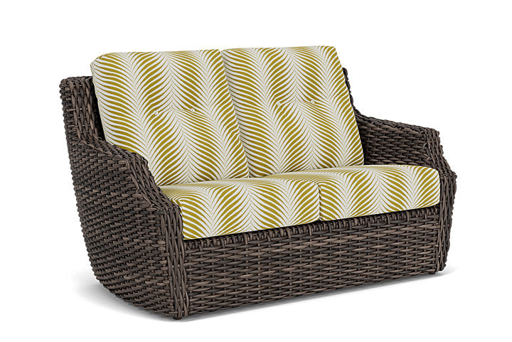 Lloyd Flanders - Largo Loveseat In Vintage Oak Finish With Clock Out Dew Fabric - 2410504282083 view 1
