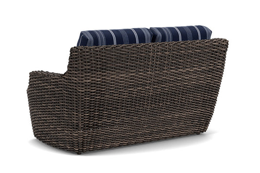 Lloyd Flanders - Largo Loveseat In Vintage Oak Finish With Consider Indigo Fabric - 2410504281969 view 2