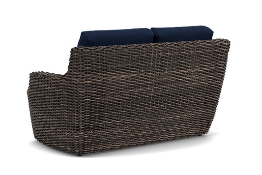 Lloyd Flanders - Largo Loveseat In Vintage Oak Finish With Decorline Navy Fabric - 2410504282019 view 2