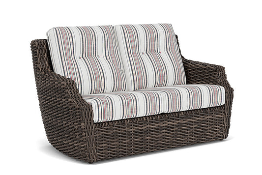 Lloyd Flanders - Largo Loveseat In Vintage Oak Finish With Deering Cadet Fabric - 2410504282047 view 1
