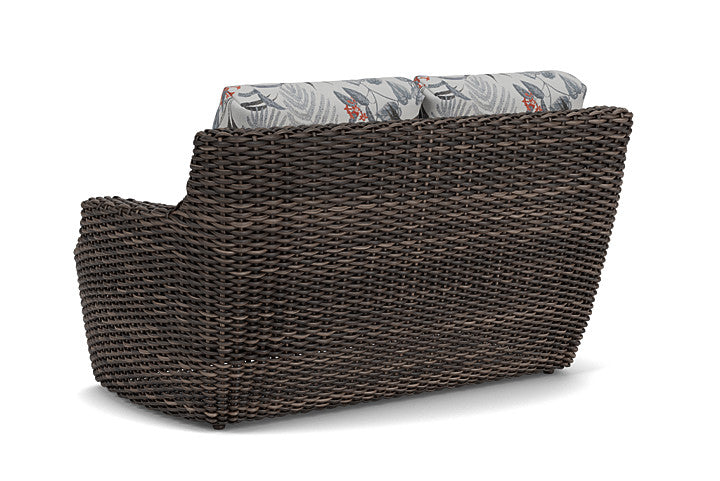 Lloyd Flanders - Largo Loveseat In Vintage Oak Finish With Delicate Botanical Slate Fabric - 2410504282076 view 2