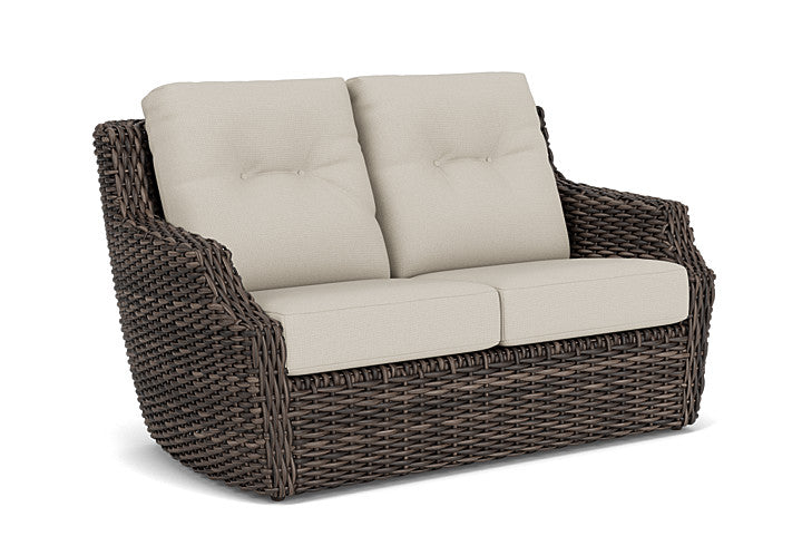 Lloyd Flanders - Largo Loveseat In Vintage Oak Finish With Fife Fog Fabric - 241050428181 view 1