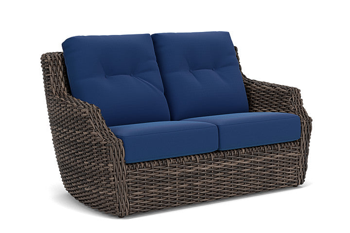 Lloyd Flanders - Largo Loveseat In Vintage Oak Finish With Flagship Lapis Fabric - 2410504281813 view 1
