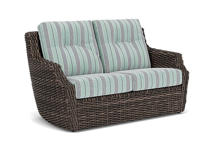 Lloyd Flanders - Largo Loveseat In Vintage Oak Finish With Hansen Seaglass Fabric - 2410504281926 view 1
